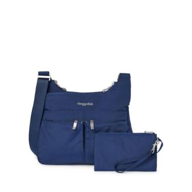 Imagem de Baggallini Bolsa feminina transversal transversal 28 x 21 cm, bolsa de viagem média, leve, resistente à água, bolsa organizada de nylon, Pacífico, One Size