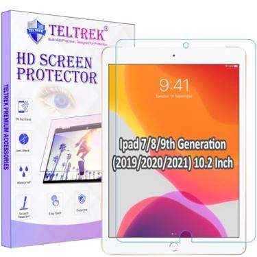 Imagem de TELTREK Pacote com 2 protetores de tela projetados para Apple iPad 10,2 polegadas 7/8/9 Gen (2019/2020/2021) Protetor de tela de vidro temperado Nano Fiber – Ultra transparente, dobrável, flexível, à