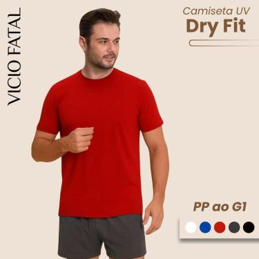 Imagem de Camiseta Masculina Dry UV Manga Curta Treino Corrida Ciclismo Básica Blusa Lisa Camisa Malhar-Masculino