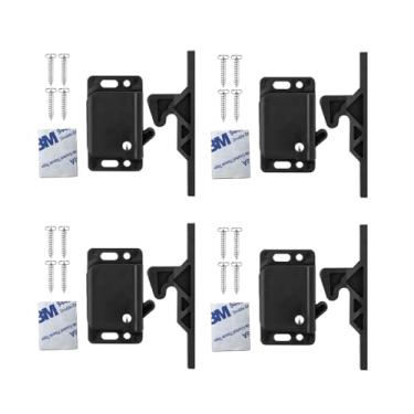 Imagem de Sandfren Travas e travas de gaveta para trailer, 4 peças, força de tração de 3,2 kg, trinco de porta de armário RV com parafusos de montagem, trava de substituição de pegador de porta de motorhome