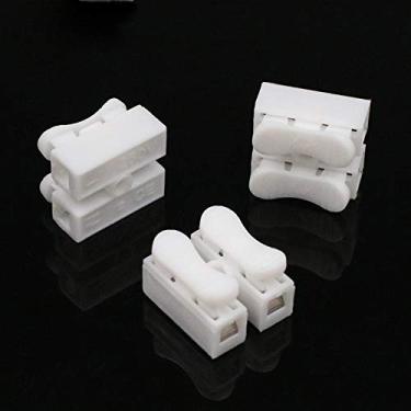 Imagem de 100 peças CH-2 2p G7 fio de mola conector rápido emenda sem solda sem parafusos terminal de braçadeira de cabo 2 vias fácil ajuste tira de LED