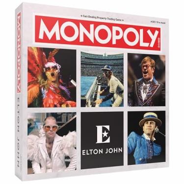 Imagem de Monopoly: Elton John, Play as Iconic Headgear, Star Glasses & More, Collect Legendary Career Moments Like Knighthood & Farewell Tour, Officially Licensed Elton John Board Game