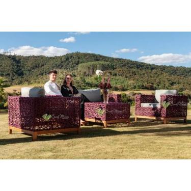 Imagem de Jogo Conjunto De Sofá Luxo Completo Em Corda Náutica - Sarah Móveis