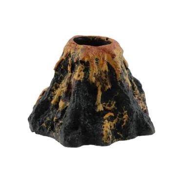 Imagem de Tighall Vulcão de aquário com borbulhador de pedra de ar, enfeite fofo para aquário de peixes, bolhas de ar, acessórios de tubulação para oxigenação (vulcão amarelo)