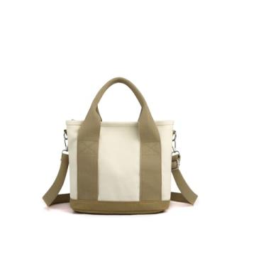 Imagem de Tomvorks Bolsa Tote de Grande Capacidade Com Vários Compartimentos para Mães e Bebês, Bolsa de Lona Japonesa Lotte Bolsa Mensageiro 3 Em 1 de Ombro único Em Marrom Escuro (Cáqui)