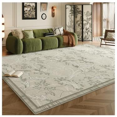 Imagem de SPXMQSS Tapetes de sala de estar laváveis, tapetes para sala de estar, macios, antiderrapantes, resistentes ao desgaste, grandes para quarto, sala de jantar, escritório, verde, C 200 x 250 cm
