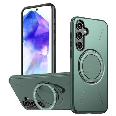 Imagem de Capa com suporte magnético para Samsung Galaxy A56 A36 A26 A16 A06 A17 A07 A55 A35 A25 A05 S, capa protetora resistente a impactos (para Galaxy A25 5G/verde)