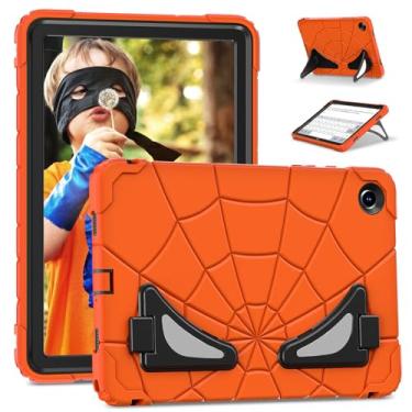 Imagem de Lunivop Capa para tablet compatível com Samsung Galaxy Tab A11 Plus, capa /A9 Plus, 28 cm, com protetor de tela integrado, suporte espesso, capa resistente para Tab A11+ Plus/A9 Plus, laranja e preto