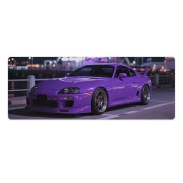 Imagem de HouLaiZhe JDM Tapetes de mesa de carro roxo esportivo Sup roda gigante legal para jogos tapetes de mouse pads de mesa grandes para teclado de mesa tapete de computador 30 x 80 cm