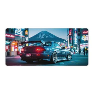Imagem de HouLaiZhe JDM Modificado Carro RX7 Esportes Cidade Noite Fuji Gaming Mouse Pads JDM Car Desk Pads Grandes Mousepads para Teclado Desktop Tapete de Computador 40 x 90 cm