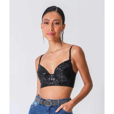 Imagem de Sutiã Bratop Com Bojo Paetê Marisa-25073, Preto, 44