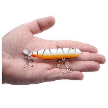 Imagem de Isca Artificial Pesca Madeira 8Cm Com Helice Traira Tucunare