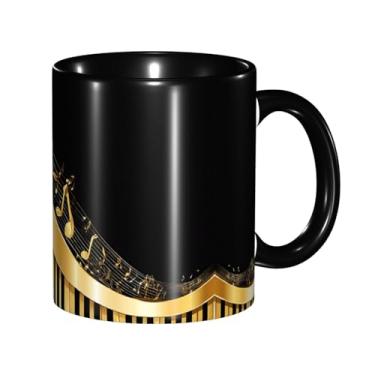 Imagem de Zeraoke Novel Music Note Print Canecas de café criativas, personalizadas, presente para família, tamanho de 325 ml, unissex