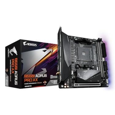 Imagem de GIGABYTE B550I AORUS PRO AX (AM4 AMD/B550/Mini-Itx/Dual M.2/SATA 6Gb/s/USB 3.2 Gen 1/WiFi 6/2.5 GbE LAN/PCIe4.0/Realtek ALC1220-Vb/DisplayPort 1.4/2xHDMI 2.0B/RGB Fusion 2.0/DDR4/placa-mãe para jogos)