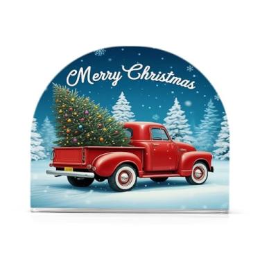 Imagem de Qilmy Suporte de guardanapo acrílico Feliz Natal, porta-guardanapos para mesas cozinha restaurante decoração de casa, suporte decorativo moderno para papel de jantar guardanapos de coquetel 453