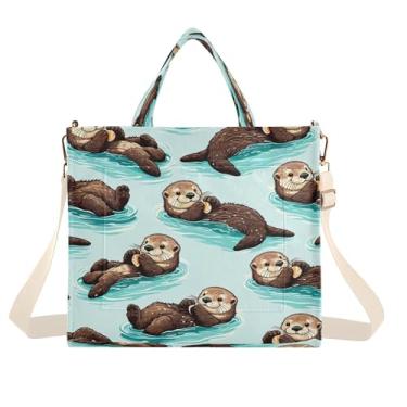 Imagem de Burbuja Ottars Sacola feminina de veludo cotelê, bolsa tiracolo para compras, trabalho, viagem, P, B229, Small