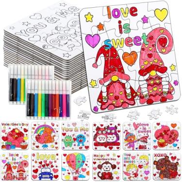 Imagem de Kits de artesanato para o dia dos namorados para meninos, meninas e adultos, quebra-cabeça faça você mesmo com bolo de chocolate e coruja, quebra-cabeça para atividades em sala de aula, presentes de