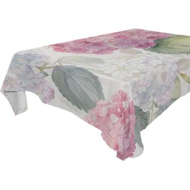 Imagem de Burbuja Toalha de mesa de hortênsias, toalha de mesa quadrada anti-rugas grossa para decoração de jantar, cozinha, festa, 137 x 137 cm