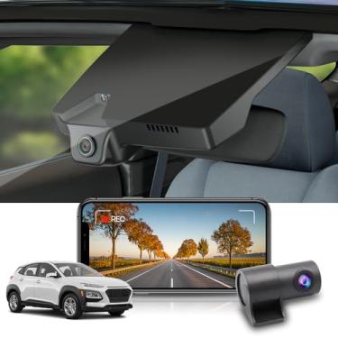 Imagem de Fitcamx Frente 2160P+Traseiro 1080P Dash Cam para 2018-2021 Hyundai Kona & Kona Electric com Auto-Dimming, OEM Olhar, DUAL HD Vídeo, WiFi & APP, Loop Gravação, G-Sensor, Fácil de Usar, 128GB Cartão