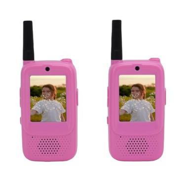Imagem de Jectse Vídeo Porteiro para Crianças, Brinquedo de Rádio Bidirecional Com Tela de 2,0 Polegadas e de Recepção de Alta Sensibilidade, para Jogos Familiares Internos e Externos Rosa