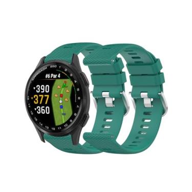 Imagem de Pulseira de relógio inteligente Garmin Approach S50, pulseira de substituição à prova d'água de silicone esportivo macio para smartwatch Garmin Approach S50. Verde pinho (pacote com 2)