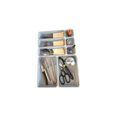 Imagem de Organizador de Gaveta com 8 Divisórias, TNT, 32x24x12cm, Dobrável, para Roupas Íntimas