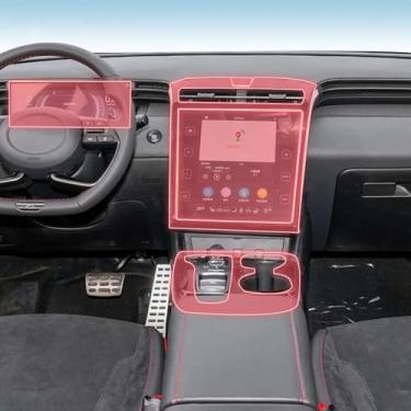 Imagem de HGFLBNV Painel de caixa de engrenagens interior de carro TPU transparente película protetora adesivos de reparo antiarranhões, para Hyundai Tucson NX4 2021-2024