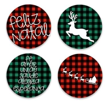 Imagem de Adesivo Natal, adesivo de natal presentes, adesivo confeitaria vestuario presentes livraria, etiqueta confeitaria, adesivo em vinil, redondo 3x3cm - 100 unidades