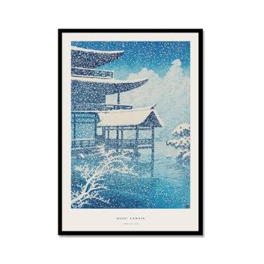 Imagem de Pôster Hasui Kawase Ohara Koson Impressões Katsushika Hokusai Pintura em Tela Onda Japonesa Arte de Parede Hiroshige Imagens para Decoração de Casa (SKU7,12 x 45,7 cm = (30 x 45 cm), Moldura de metal