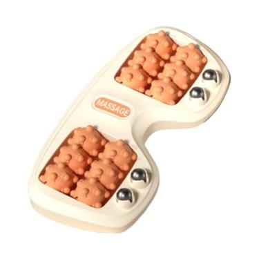 Imagem de FashionCha Massageador de pés duplo com rolo, ferramenta de massagem para os pés antiderrapante, para uso doméstico e no escritório, portátil, ideal para, Laranja