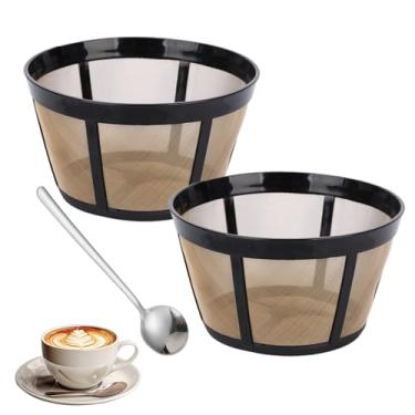 Imagem de Pacote com 2 filtros de café reutilizáveis de substituição para cafeteira e cafeteira BUNN 8, 10, 12 xícaras BX, BTX, GRX, NHB, NHS, ST, HG e H