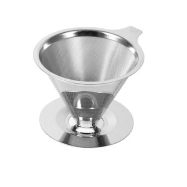 Imagem de Coador de Café em Aço Inox, Filtro Reutilizável Permanente, Tamanhos 101 e 102, 8,5-8,9 cm Altura, para Preparo Manual
