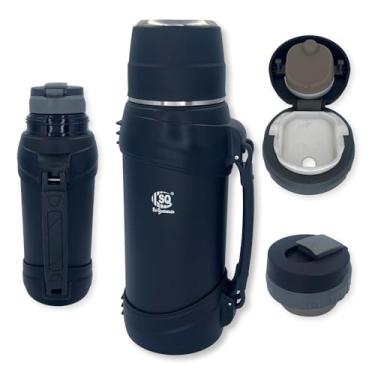 Imagem de Garrafa Térmica 2,5 Litros, Aço Inox, Parede Dupla, Isolamento a Vácuo, Preto, Camping, Conserva 24 Horas
