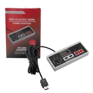 Imagem de Controle Classic Mini Turbo Para Nes Classic Nintendo Wii e Wii U Cinz