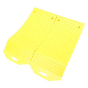 Imagem de aqxreight Rampas de Proteção de Pneus de Roda de par Almofada Deslizante Temporada Durabilidade HDPE para Carros SUVs Campistas Reboques Caminhões RVs Amarelo Grande Armazenamento Estendido Tir