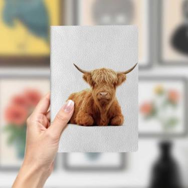 Imagem de Caderno de couro de vaca fofo, caderno A5 para anotações no escritório, agenda de 21 x 14,7 cm, agenda, diário de viagem, itens de vaca, presentes para amantes de vacas 1