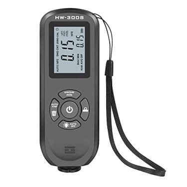 Imagem de HW-300S Medidor de Espessura Revestimento Alta Precisão Testador Digital Filme Pintura com Display LCD Luz Fundo Ferramenta Medição Sonda Princípio Vórtice Indução Magnética para Superfície Metálica