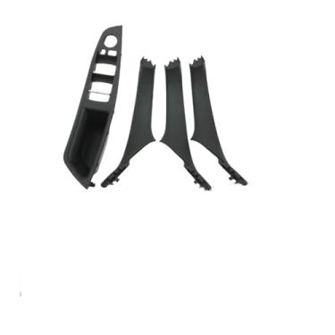 Imagem de Painel da porta interna alça puxar guarnição conjunto interruptor da janela painel de apoio braço compatível para bmw série 5 f10 f11 f18 7 pçs rhd 7 cores(Black)