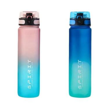 Imagem de Garrafa De Água Esportiva Grande De 1 Litro Com Cores Em Gradiente, Po