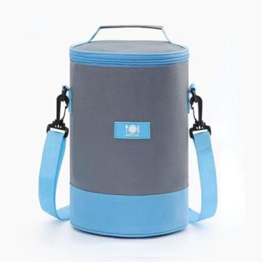Imagem de Cooler para acampamento, refrigerador de viagem leve, mini cooler, mochila de almoço para caminhadas, acampamento, praia, almoço, mochila de gelo (azul)