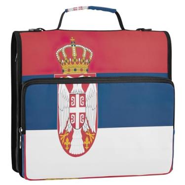 Imagem de Pasta grande com bandeira da Sérvia - Organizador de documentos