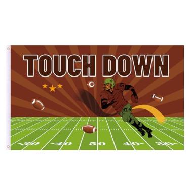 Imagem de Bandeira Decorativa Futebol, Resistente Tecido Oxford Bandeira de Rugby Equipe Touchdowns Faixa para Internos e Externos Futebol Rúgbi Esportes Jogos ou Festas Pré-Jogo Decoração