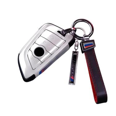 Imagem de Capa de chave de carro de fibra de carbono compatível com Bmw X1 X3 X4 X5 X6 X7 1 3 5 6 Série G20 G30 G11 F15 F16 G01 G02 F48 M Titular Chaveiro(White ProMax)