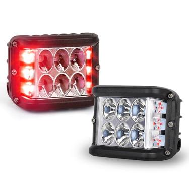 Imagem de Barra de luz estroboscópica LED lateral Shooter Pod de luz off-road 10 cm com flash estroboscópico branco e vermelho, luz de estacionamento, luz de neblina para caminhão 4x4, quadriciclo, SUV, UTV caminhão