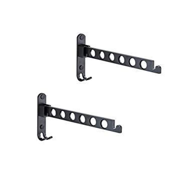 Imagem de Cabide de roupa dobrável preto prateleiras de secagem de roupas de parede cabides rack de secagem/lavanderia (cor: 1 peça) (2 peças)