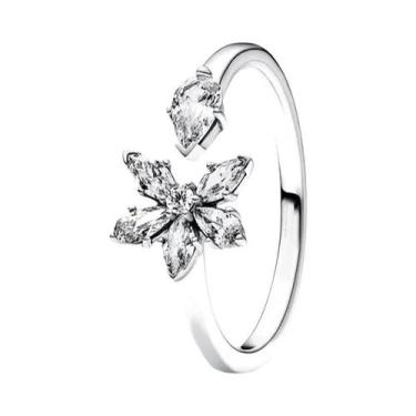 Imagem de Anel Em Forma De Coração Com Pedra Vermelha Em Prata Esterlina 925 Cor