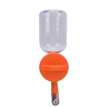 Imagem de Garrafa suspensa para gaiola de cachorro, bebedor de água com rolamento de esferas de aço inoxidável, capacidade de 300ml, economia de espaço, gaiola de longa duração, dispensador (Laranja)