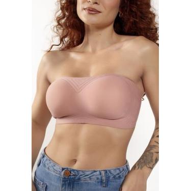 Imagem de Sutiã Comfort Line sem alça Sem Alça Com Sustentação Fita Up, Rosa, GG