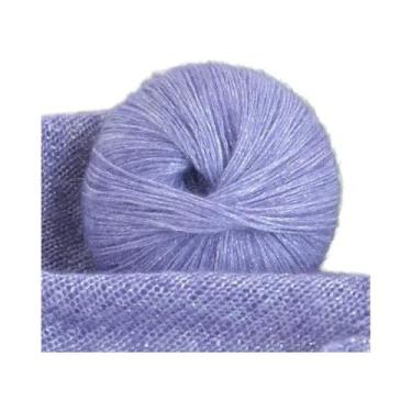 Imagem de Fio De Lã Mohair Brilhante Em Pacote Grande De 250g, Colorido Com Glit