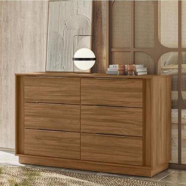Imagem de Cômoda Ambiente Giardino 6 Gavetas Nogueira Touch - Demóbile - Demobil